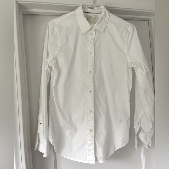 J. Crew White slim fit Button Down cotton Shirt size 4 - Picture 1 of 5